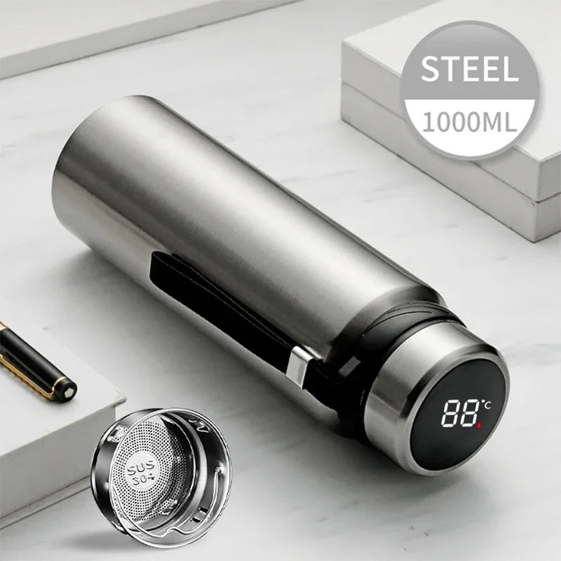 1L Thermal Water Bottle Temperature Display Thermos Bottle Stainless Steel Tumbler Vacuum Flasks Thermos for Water Tea Drinkware